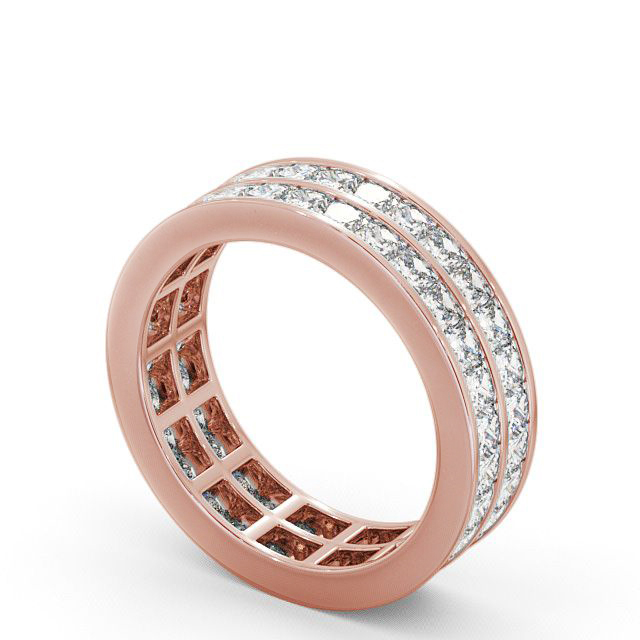 Full Eternity Princess Diamond Double Channel Ring 9K Rose Gold - Beamish FE10_RG_SIDE