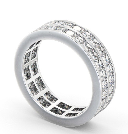 Full Eternity Princess Diamond Double Channel Ring Platinum FE10_WG_THUMB1