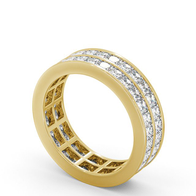 Full Eternity Princess Diamond Double Channel Ring 9K Yellow Gold - Beamish