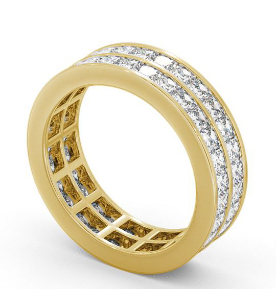 Full Eternity Princess Diamond Double Channel Ring 18K Yellow Gold FE10_YG_THUMB1 