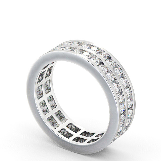 Full Eternity Round Diamond Double Channel Ring Palladium - Catrine FE11_WG_SIDE