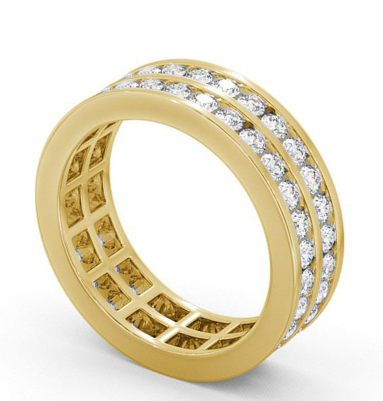 Full Eternity Round Diamond Double Channel Ring 9K Yellow Gold FE11_YG_THUMB1