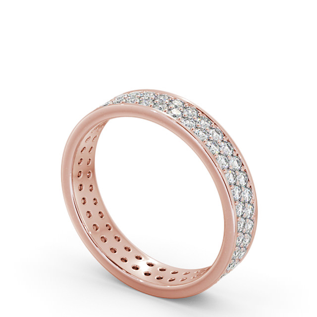 Full Eternity Round Diamond Double Row Ring 18K Rose Gold Navan