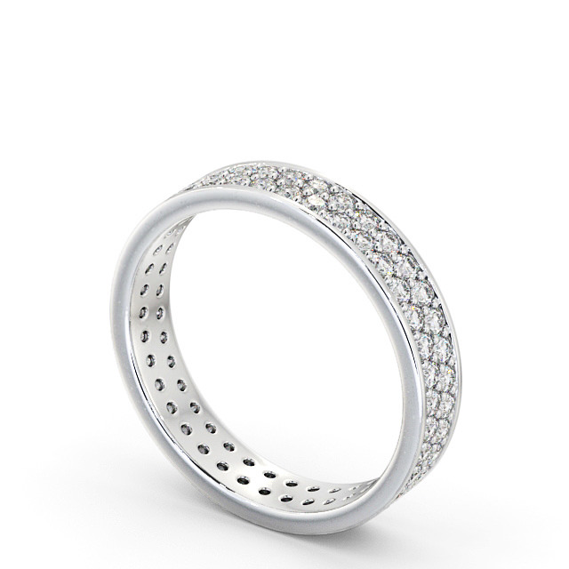 Full Eternity Round Diamond Double Row Ring Platinum - Navan FE13_WG_SIDE
