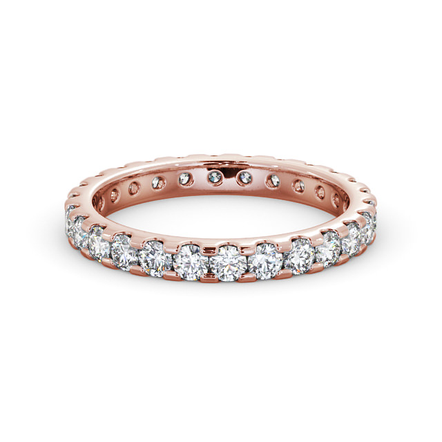 Full Eternity Round Diamond Ring 9K Rose Gold - Bethania FE14_RG_FLAT