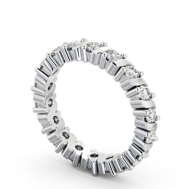 Full Eternity Round Diamond Ring Platinum - Anslow FE16_WG_SIDE