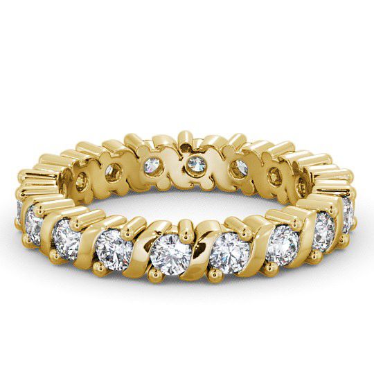 Full Eternity Round Diamond Tension and Prong Set Ring 18K Yellow Gold FE16_YG_THUMB2 