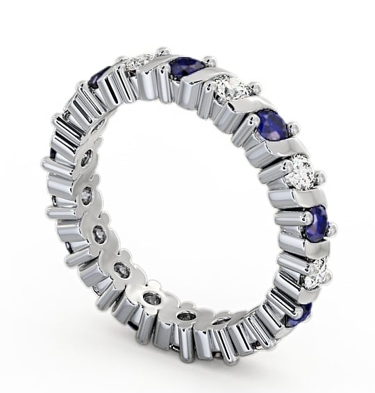 Full Eternity Blue Sapphire and Diamond 1.35ct Ring 18K White Gold FE16GEM_WG_BS_THUMB1 