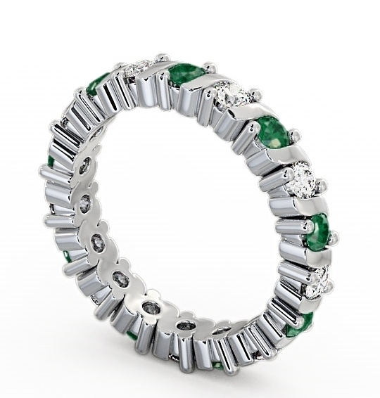 Full Eternity Emerald and Diamond 1.17ct Ring 18K White Gold FE16GEM_WG_EM_THUMB1 