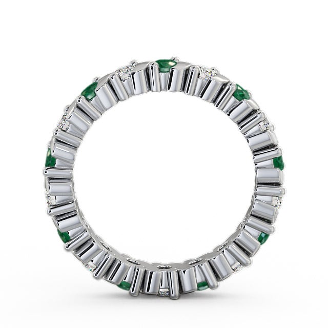 Full Eternity Emerald and Diamond 1.17ct Ring 9K White Gold - Anslow FE16GEM_WG_EM_UP