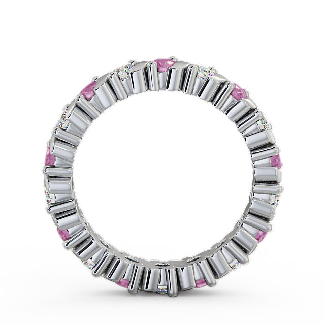 Full Eternity Pink Sapphire and Diamond 1.35ct Ring Palladium - Anslow FE16GEM_WG_PS_UP