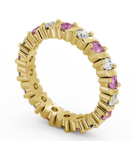 Full Eternity Pink Sapphire and Diamond 1.35ct Ring 18K Yellow Gold FE16GEM_YG_PS_THUMB1