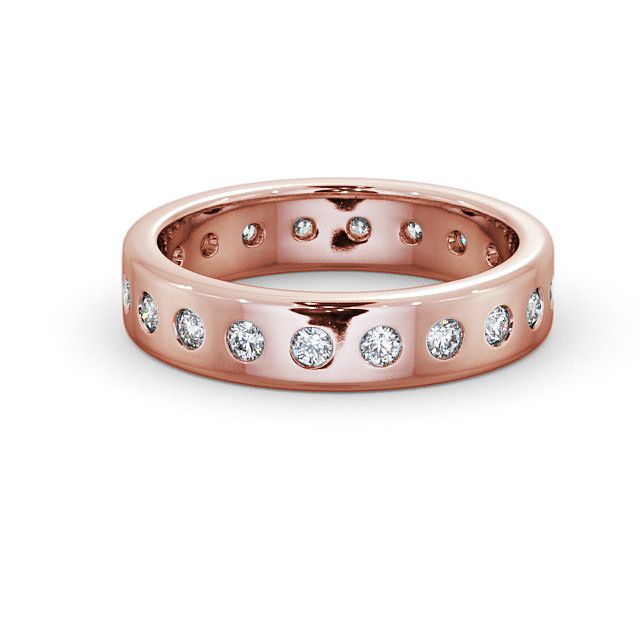 Ladies Round Diamond Wedding Ring 18K Rose Gold - Oban FE18_RG_FLAT