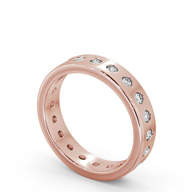 Ladies Round Diamond Wedding Ring 18K Rose Gold - Oban FE18_RG_SIDE