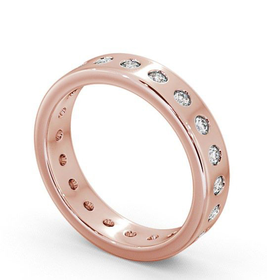 Ladies Round Diamond Flush Setting Wedding Ring 18K Rose Gold FE18_RG_THUMB1 