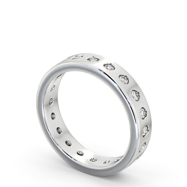 Ladies Round Diamond Wedding Ring 18K White Gold - Oban FE18_WG_SIDE