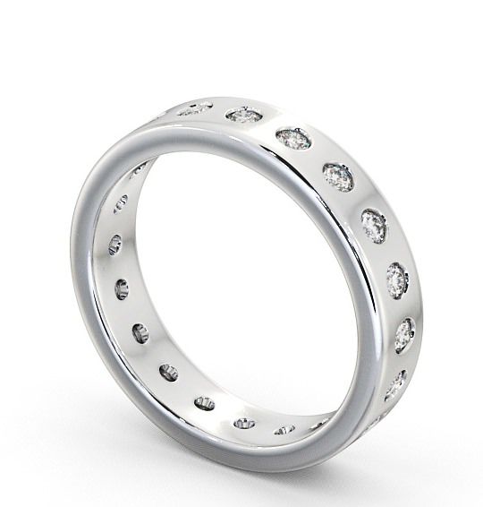 Ladies Round Diamond Flush Setting Wedding Ring 9K White Gold FE18_WG_THUMB1 