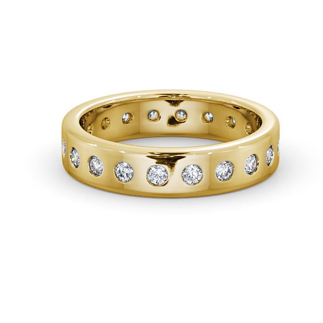 Ladies Round Diamond Wedding Ring 18K Yellow Gold - Oban FE18_YG_FLAT