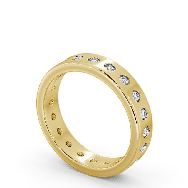 Ladies Round Diamond Wedding Ring 9K Yellow Gold - Oban FE18_YG_SIDE