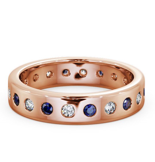  Blue Sapphire and Diamond 0.70ct Wedding Ring 18K Rose Gold - Oban FE18GEM_RG_BS_THUMB2 