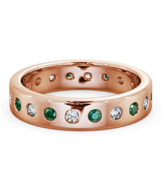  Emerald and Diamond 0.60ct Wedding Ring 9K Rose Gold - Oban FE18GEM_RG_EM_THUMB2 
