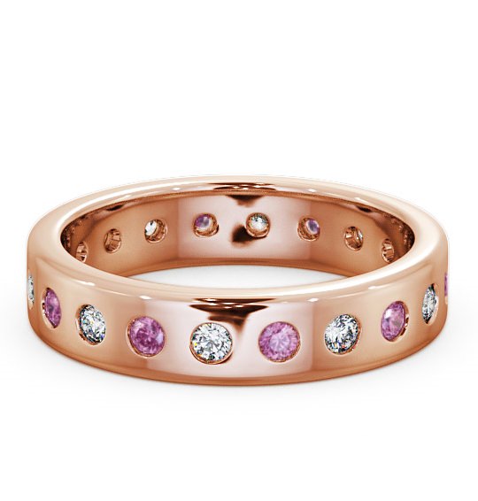  Pink Sapphire and Diamond 0.70ct Wedding Ring 9K Rose Gold - Oban FE18GEM_RG_PS_THUMB2 