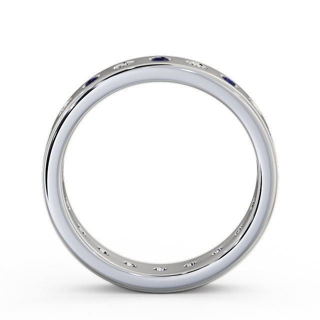 Blue Sapphire and Diamond 0.70ct Wedding Ring 18K White Gold - Oban FE18GEM_WG_BS_UP
