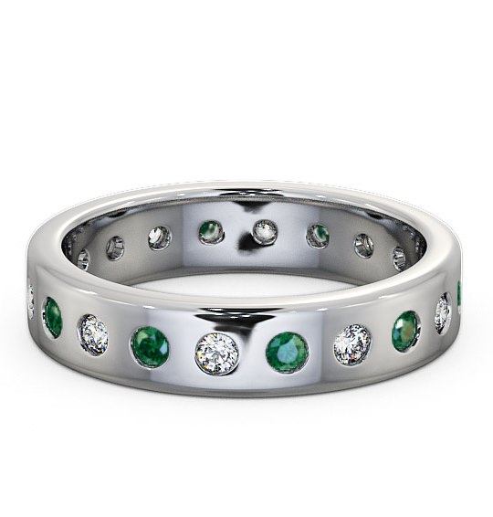  Emerald and Diamond 0.60ct Wedding Ring Palladium - Oban FE18GEM_WG_EM_THUMB2 