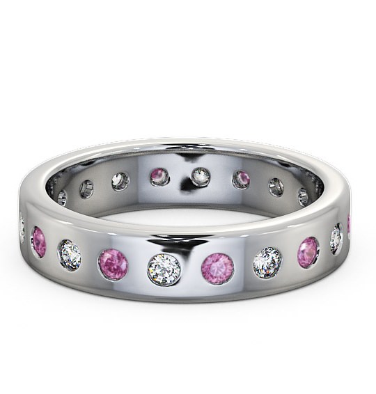  Pink Sapphire and Diamond 0.70ct Wedding Ring Palladium - Oban FE18GEM_WG_PS_THUMB2 