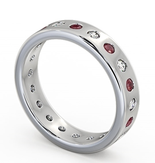 Ruby and Diamond 0.70ct Wedding Ring 18K White Gold FE18GEM_WG_RU_THUMB1