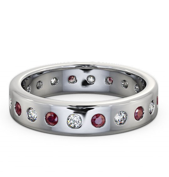 Ruby and Diamond 0.70ct Wedding Ring Platinum - Oban FE18GEM_WG_RU_THUMB2 