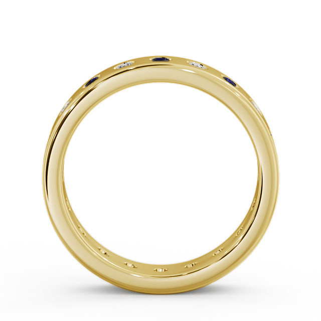 Blue Sapphire and Diamond 0.70ct Wedding Ring 18K Yellow Gold - Oban FE18GEM_YG_BS_UP