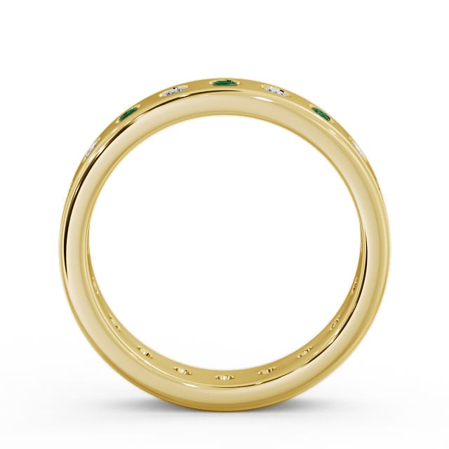 Emerald and Diamond 0.60ct Wedding Ring 18K Yellow Gold - Oban FE18GEM_YG_EM_UP