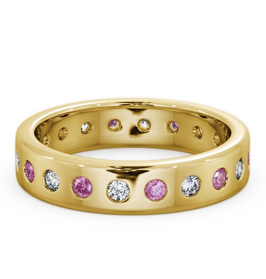  Pink Sapphire and Diamond 0.70ct Wedding Ring 18K Yellow Gold - Oban FE18GEM_YG_PS_THUMB2 