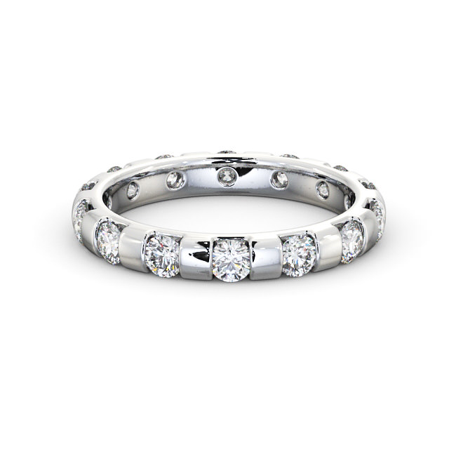 Full Eternity Round Diamond Ring 9K White Gold - Anderby FE20_WG_FLAT