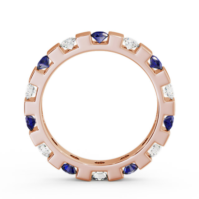 Full Eternity Blue Sapphire and Diamond 1.05ct Ring 18K Rose Gold - Anderby FE20GEM_RG_BS_UP