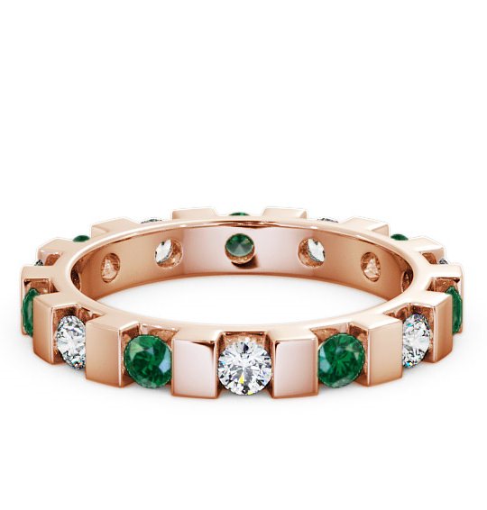  Full Eternity Emerald and Diamond 0.91ct Ring 18K Rose Gold - Anderby FE20GEM_RG_EM_THUMB2 
