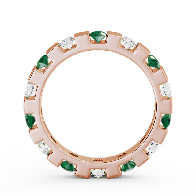 Full Eternity Emerald and Diamond 0.91ct Ring 9K Rose Gold - Anderby FE20GEM_RG_EM_UP