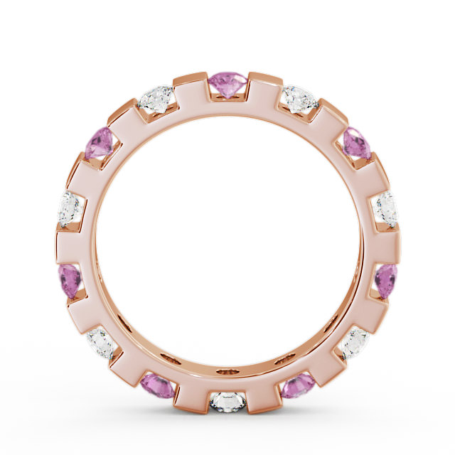 Full Eternity Pink Sapphire and Diamond 1.05ct Ring 9K Rose Gold - Anderby FE20GEM_RG_PS_UP