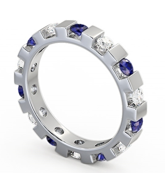 Full Eternity Blue Sapphire and Diamond 1.05ct Ring Platinum FE20GEM_WG_BS_THUMB1