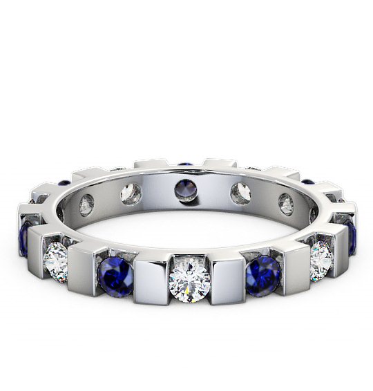  Full Eternity Blue Sapphire and Diamond 1.05ct Ring Platinum - Anderby FE20GEM_WG_BS_THUMB2 