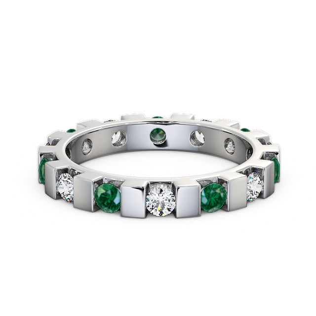Full Eternity Emerald and Diamond 0.91ct Ring Platinum - Anderby FE20GEM_WG_EM_FLAT
