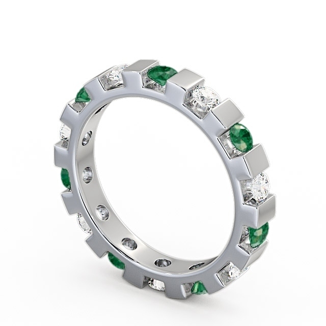 Full Eternity Emerald and Diamond 0.91ct Ring Platinum - Anderby