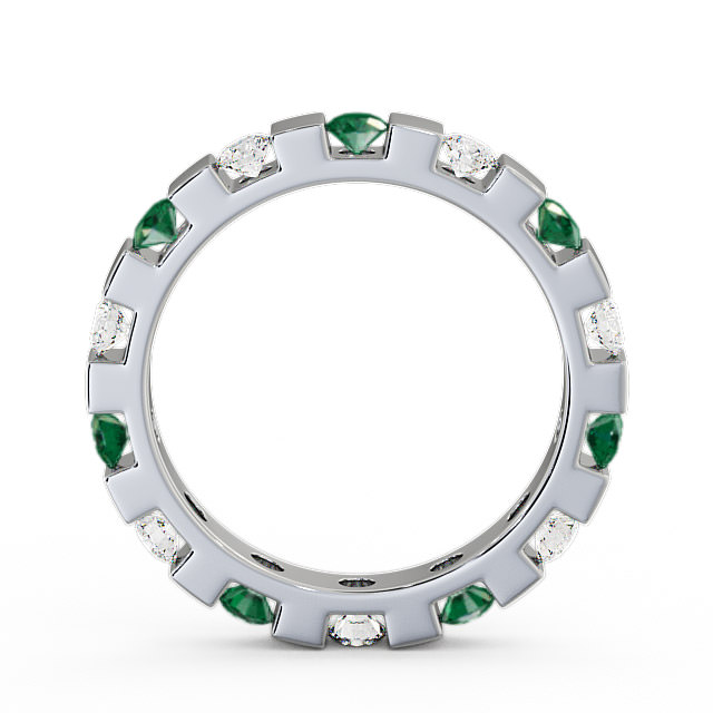 Full Eternity Emerald and Diamond 0.91ct Ring Platinum - Anderby FE20GEM_WG_EM_UP