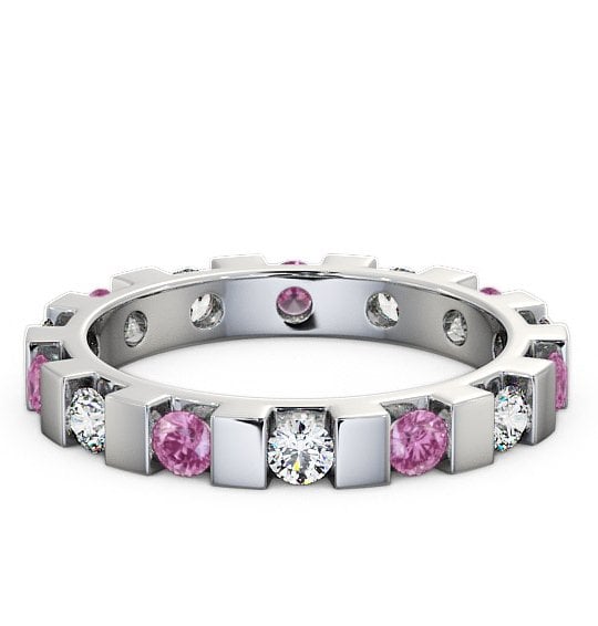  Full Eternity Pink Sapphire and Diamond 1.05ct Ring Palladium - Anderby FE20GEM_WG_PS_THUMB2 