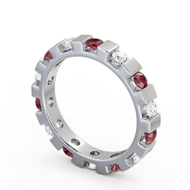 Full Eternity Ruby and Diamond 1.05ct Ring Platinum - Anderby FE20GEM_WG_RU_SIDE