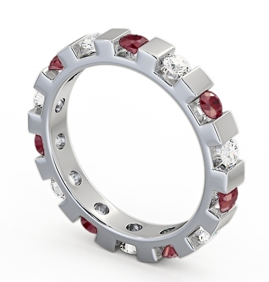 Full Eternity Ruby and Diamond 1.05ct Ring 18K White Gold FE20GEM_WG_RU_THUMB1 