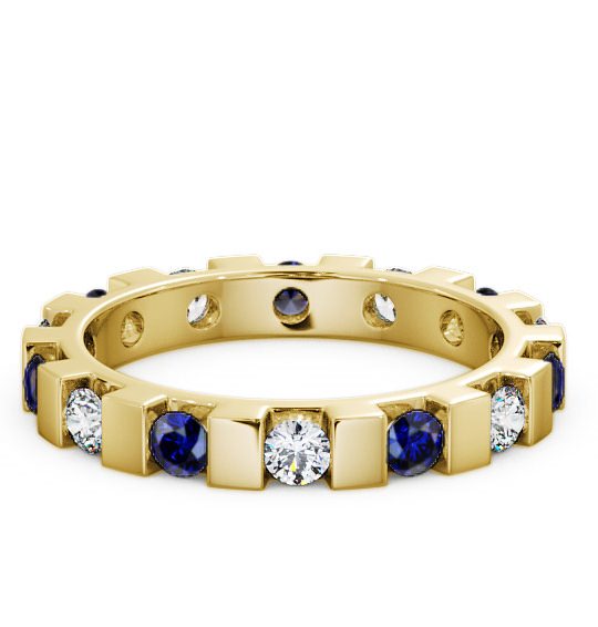  Full Eternity Blue Sapphire and Diamond 1.05ct Ring 9K Yellow Gold - Anderby FE20GEM_YG_BS_THUMB2 