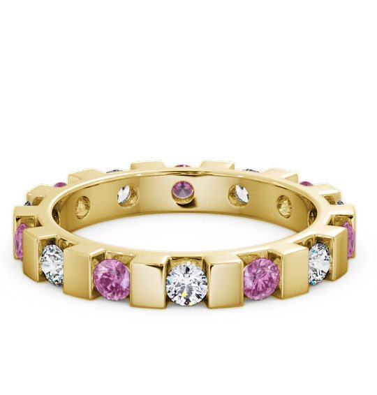  Full Eternity Pink Sapphire and Diamond 1.05ct Ring 18K Yellow Gold - Anderby FE20GEM_YG_PS_THUMB2 