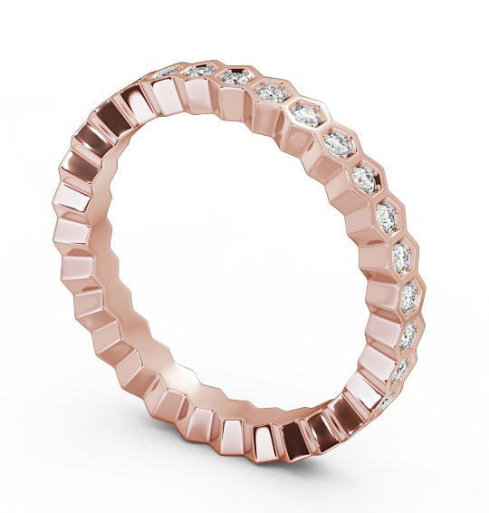 Full Eternity Round Diamond Bezel Hexagon Ring 9K Rose Gold FE24_RG_THUMB1 